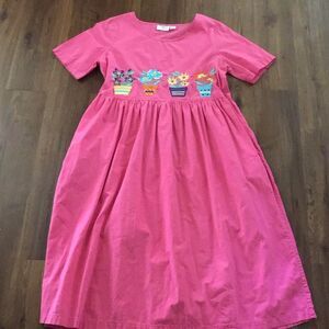 Vintage Go Softly Floral Spring Pink Dress